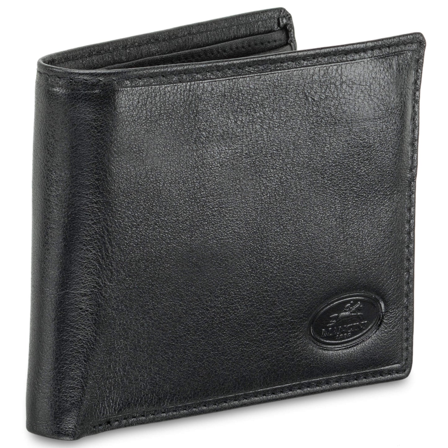 Portefeuille central à aile sécurisée RFID pour homme Mancini avec poche à pièces - Noir
