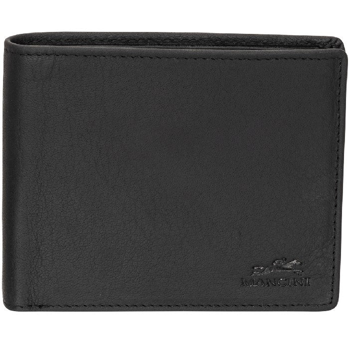 Portefeuille RFID sécurisé Mancini Buffalo avec poche à pièces - Noir