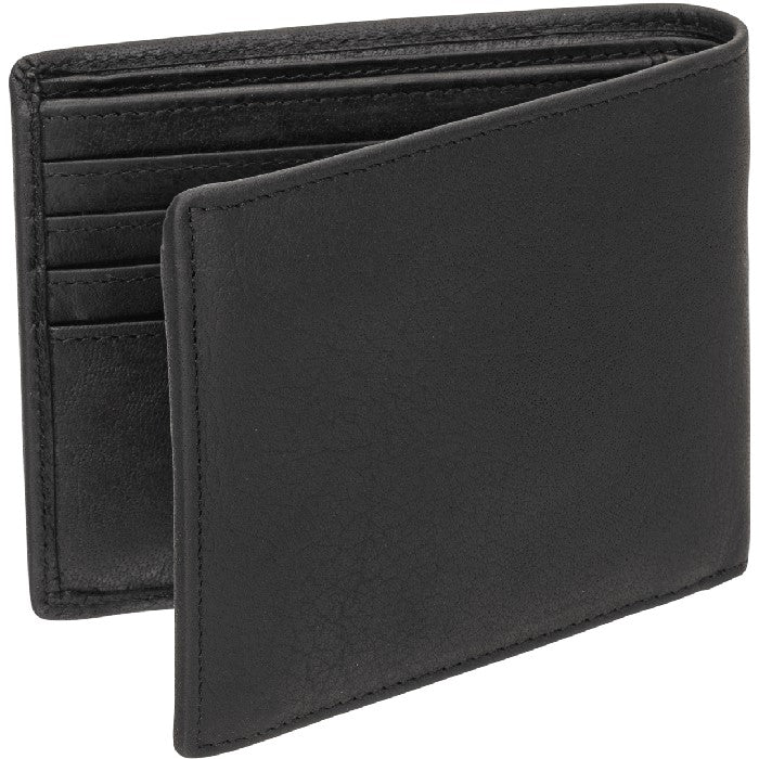 Portefeuille RFID sécurisé Mancini Buffalo avec poche à pièces - Noir