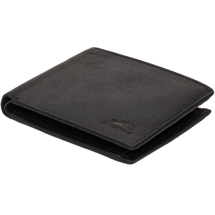 Portefeuille RFID sécurisé Mancini Buffalo avec poche à pièces - Noir
