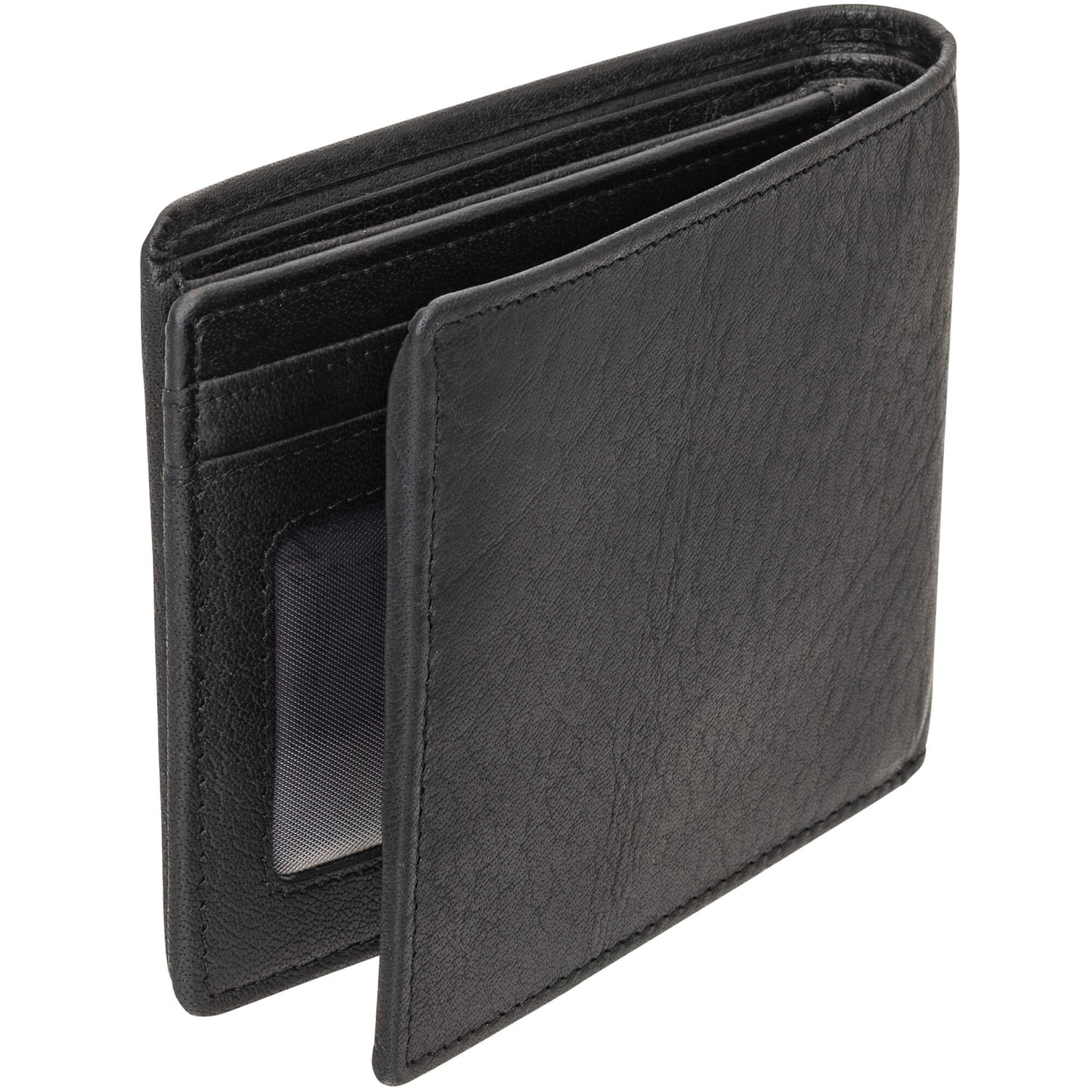 Portefeuille Mancini Buffalo RFID Secure Center Wing avec poche à pièces - Noir