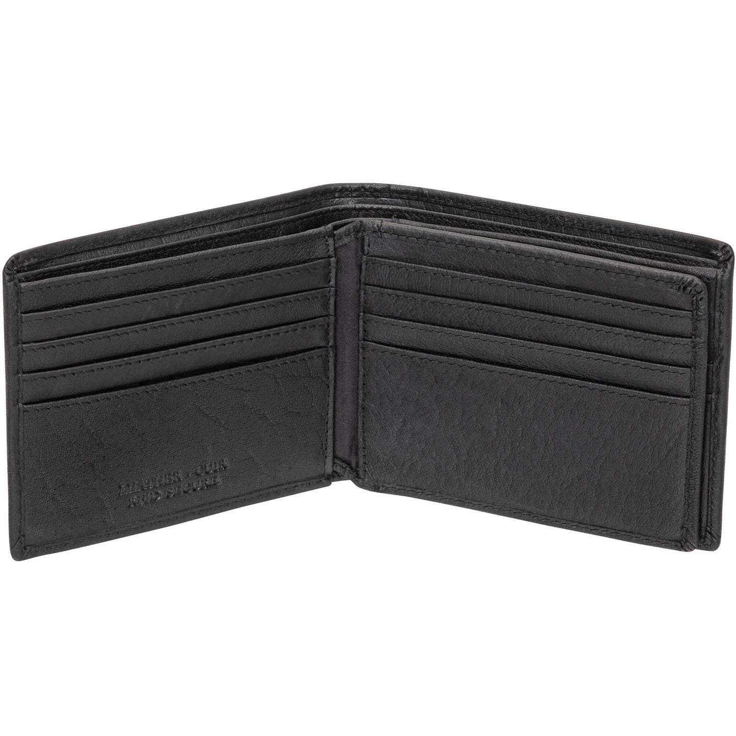 Portefeuille Mancini Buffalo RFID Secure Center Wing avec poche à pièces - Noir