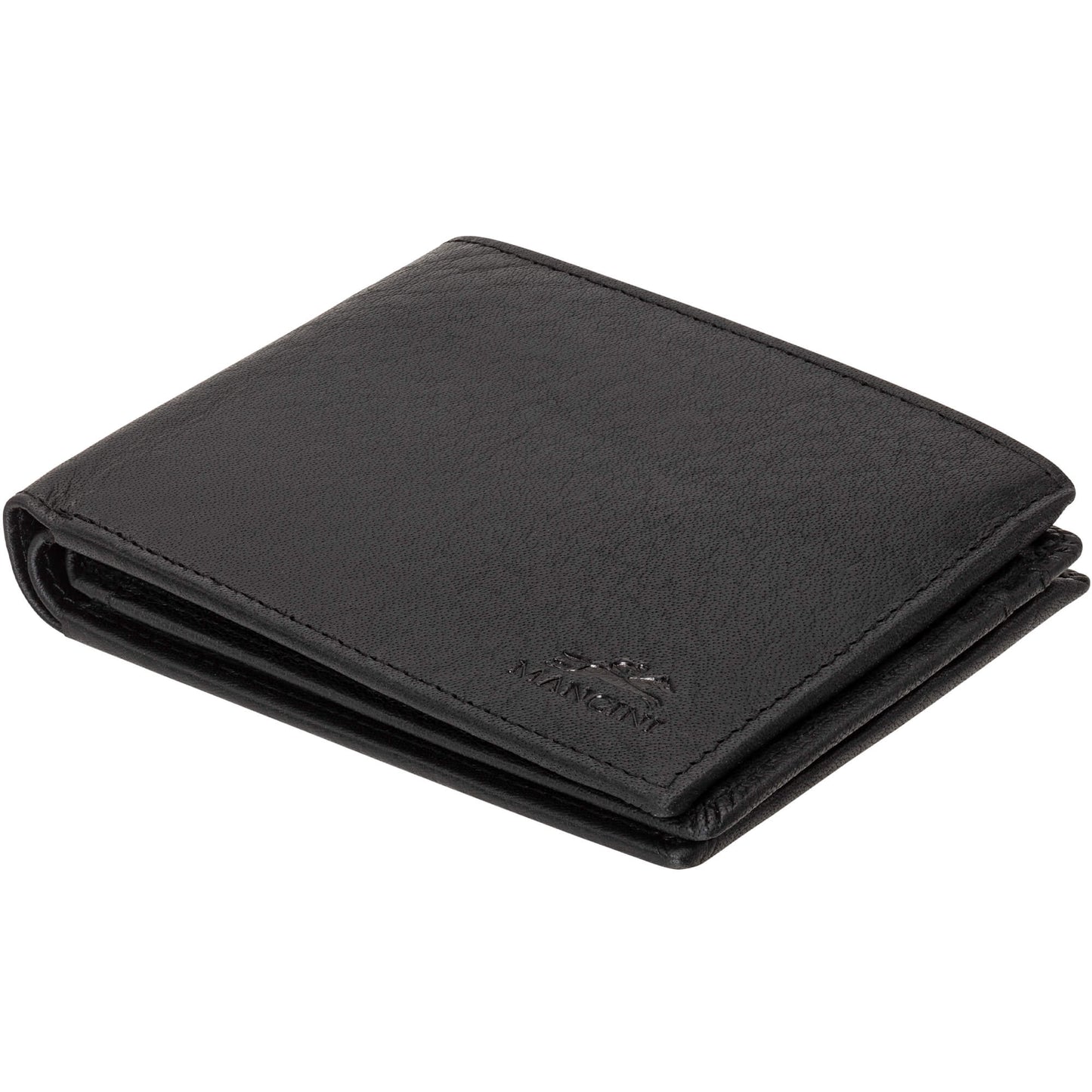 Portefeuille Mancini Buffalo RFID Secure Center Wing avec poche à pièces - Noir