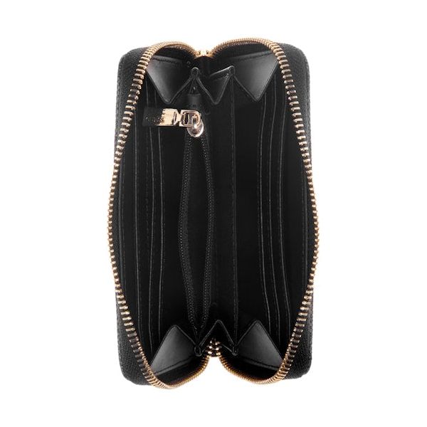 Portefeuille moyen zippé autour Cerelia Laurel GUESS - Noir