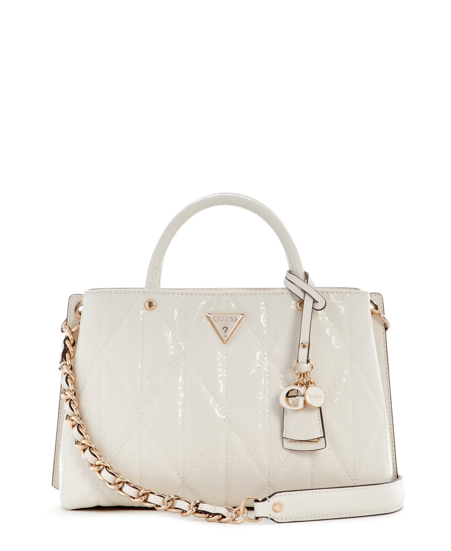GUESS Aldina Girlfriend Satchel - Off White