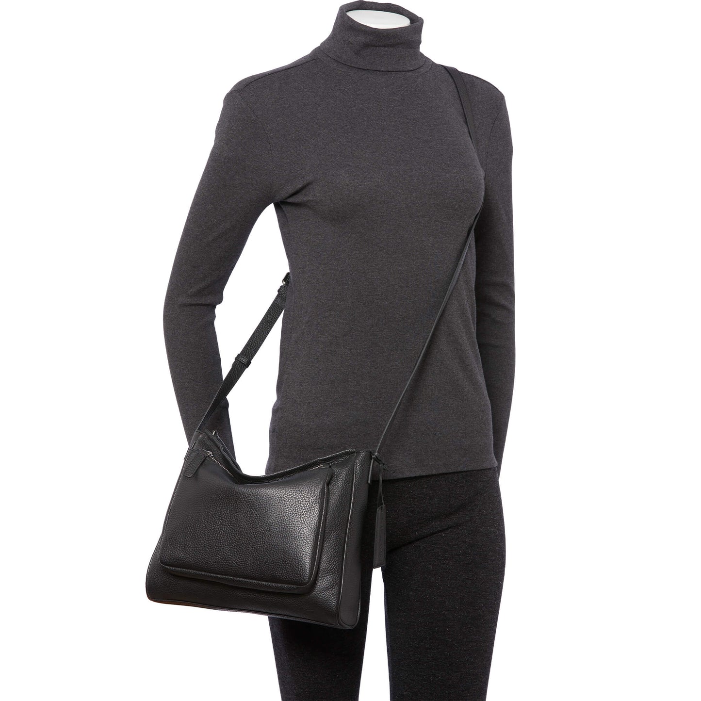 Sac bandoulière Michelle en cuir grainé Mancini