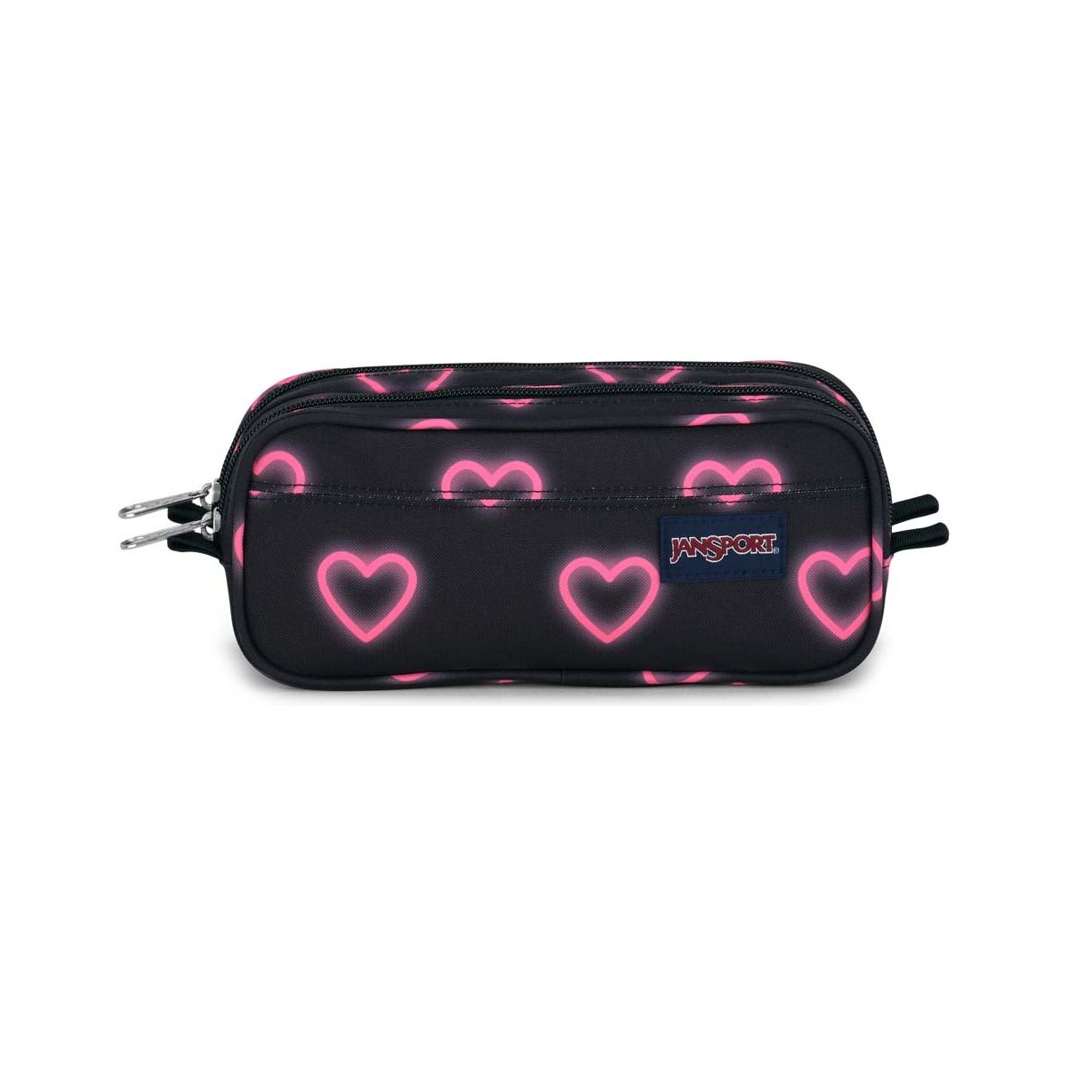 JanSport Large Accessory Pouch - Happy Hearts Black