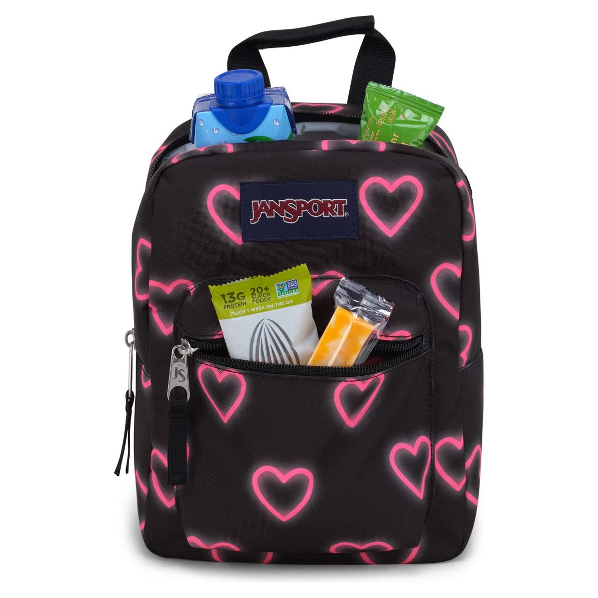 Jansport Big Break Lunch Bag - Happy Hearts Black