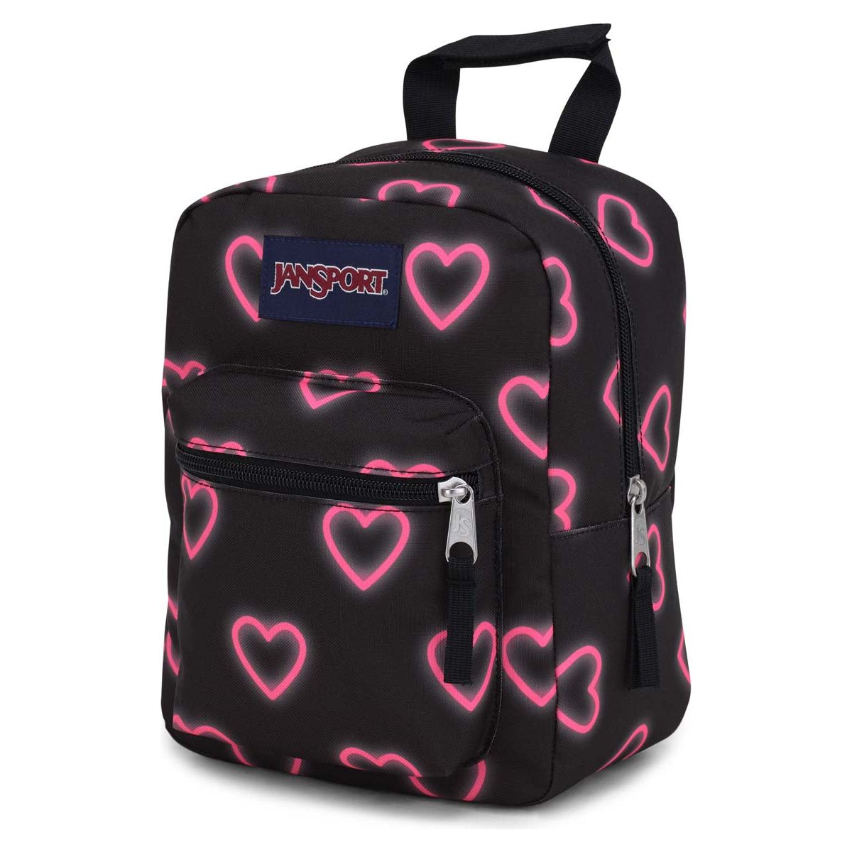 Jansport Big Break Lunch Bag - Happy Hearts Black