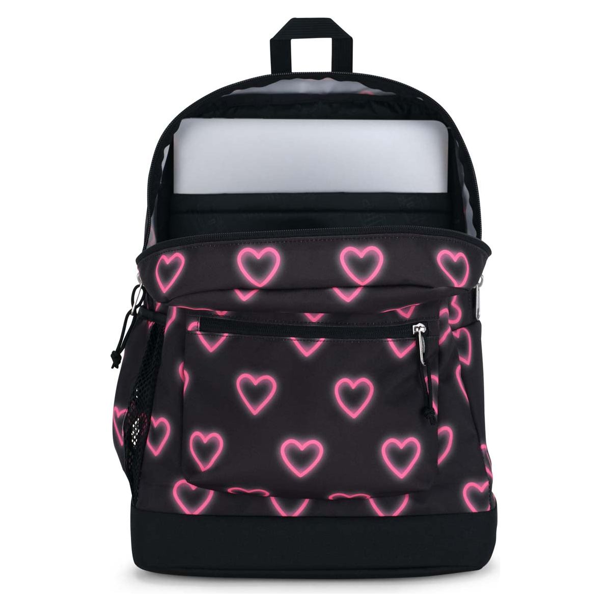 JanSport Cross Town Plus Laptop Backpack - Happy Hearts Black