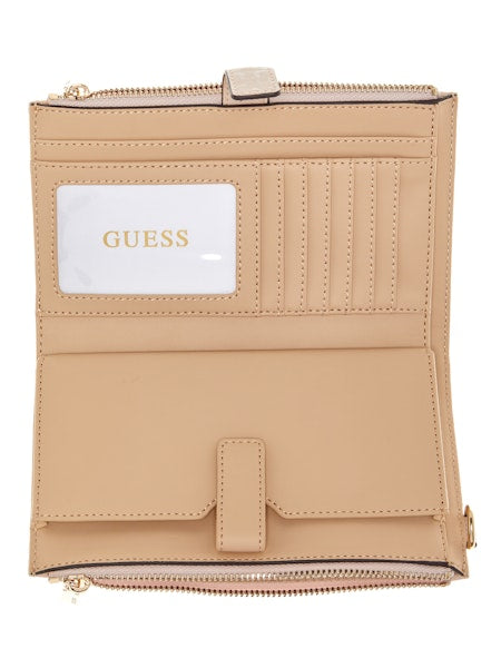 Organisateur double zip GUESS Laurel II SLG - Logo Latte
