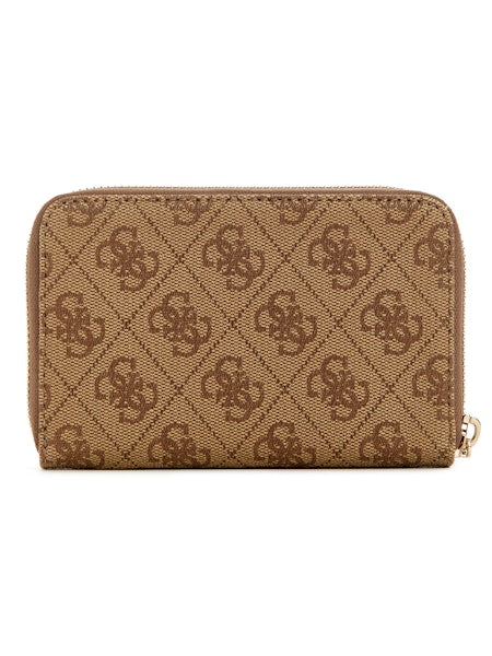GUESS Dea SLG Medium Zip Around Wallet - Latte Logo