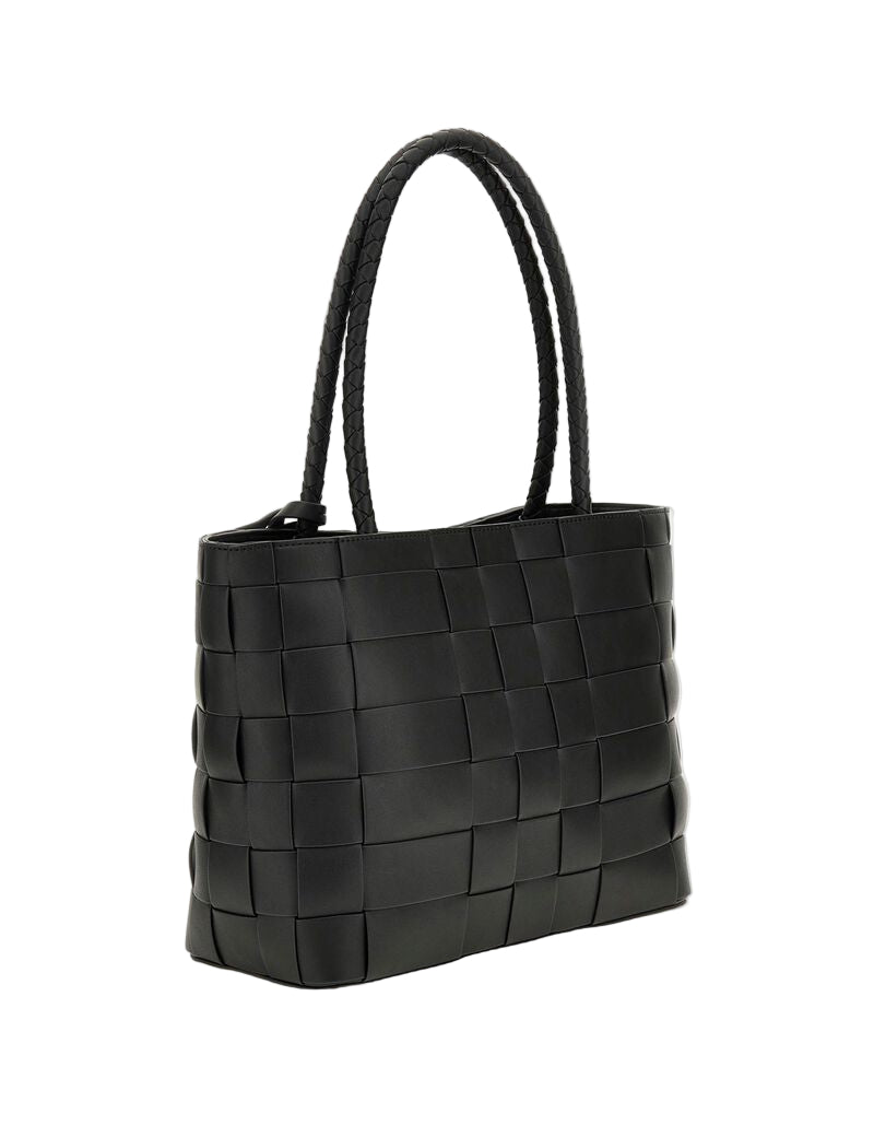 GUESS Mirema Woven Girlfriend Tote - Black