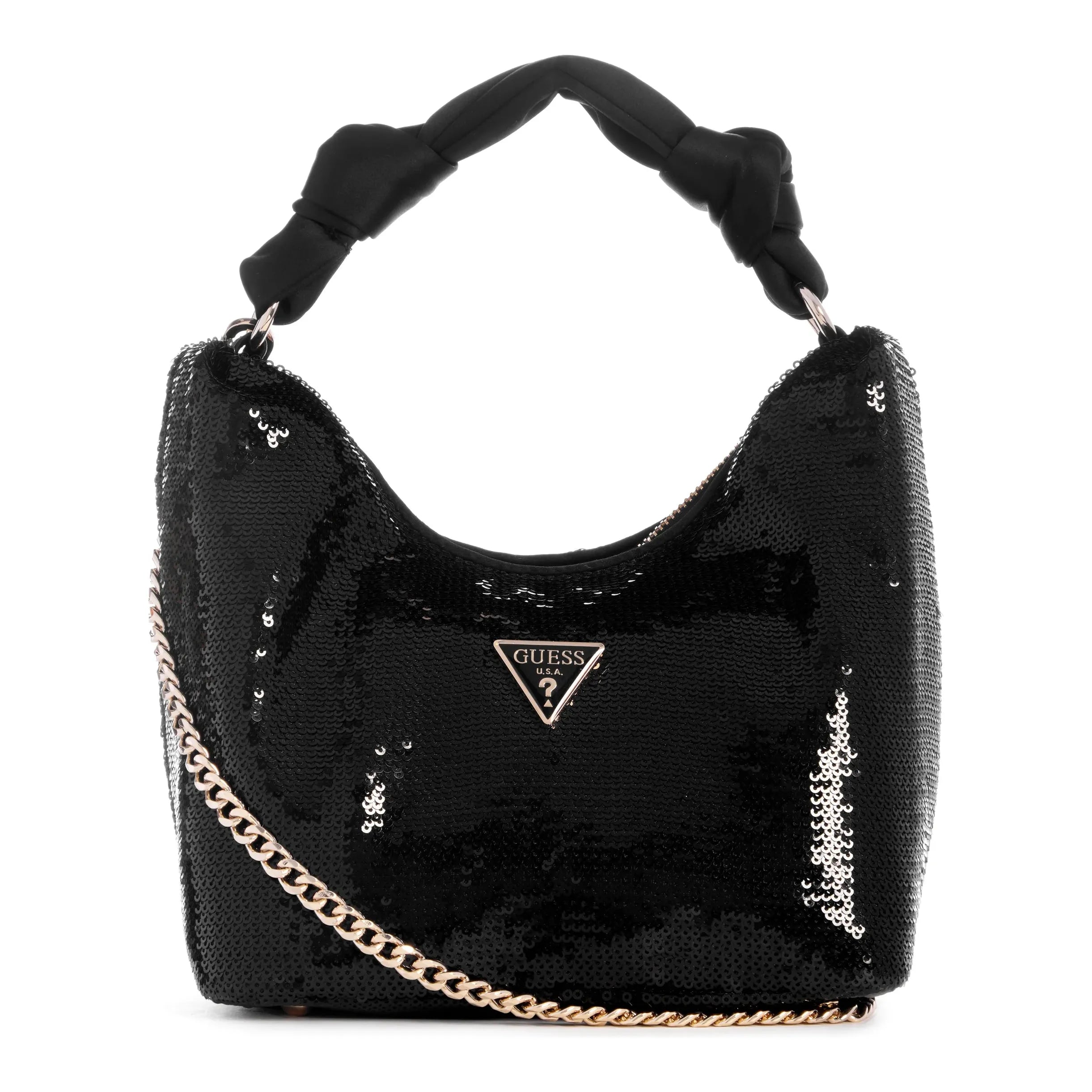 GUESS Velina Sequin Hobo Bag Black One Size