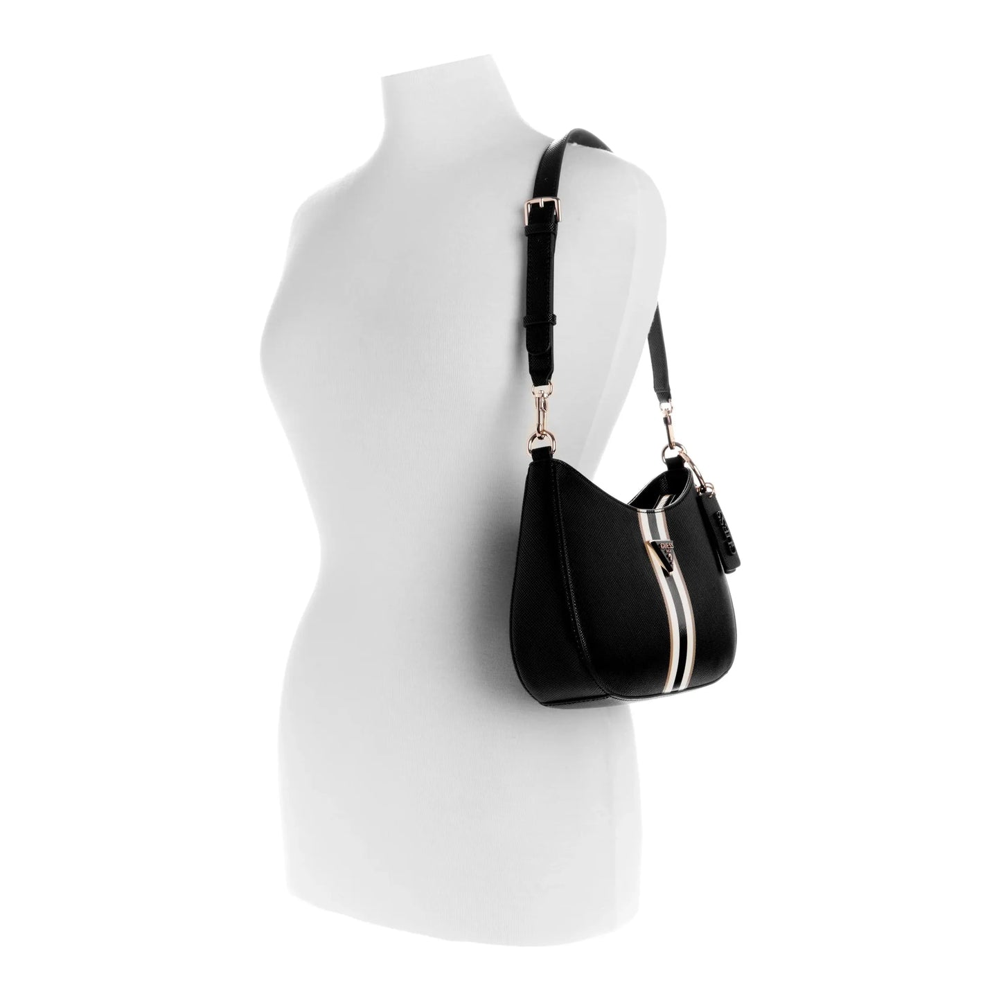 Guess Noelle Top Zip Shoulder Bag - Black
