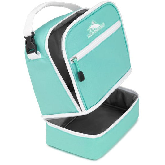 Kit de déjeuner à compartiments empilés High Sierra - Aquamarine/Blanc