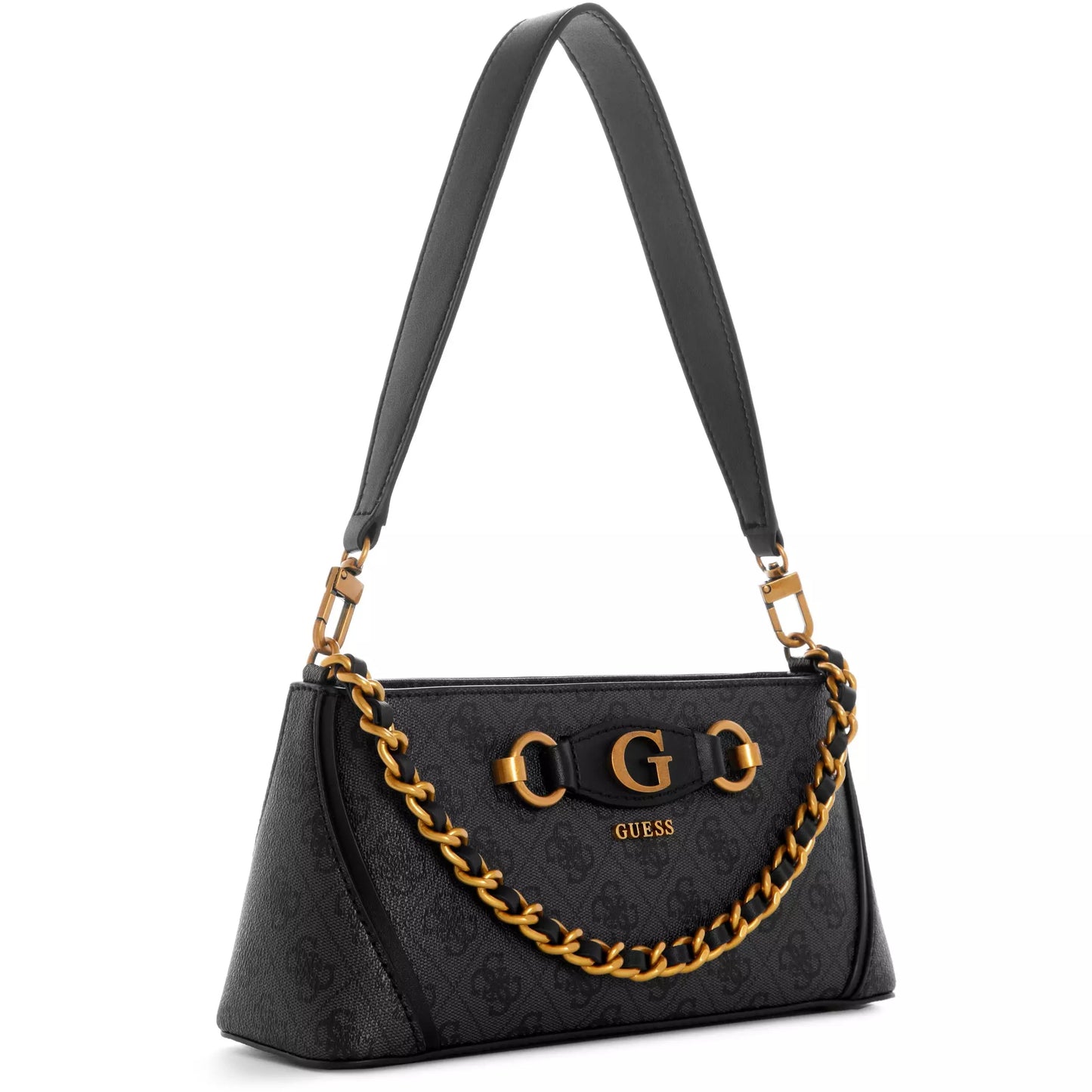 GUESS Izzy Top Zip Shoulder Bag - Logo Charbon