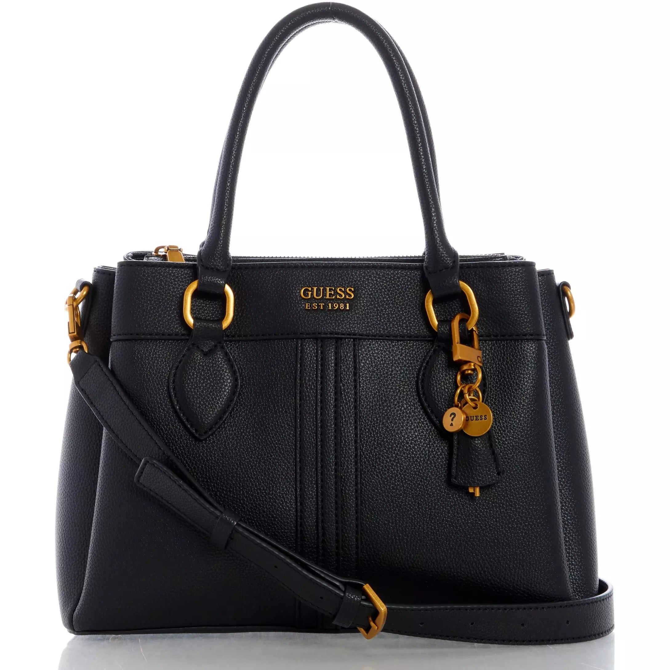 GUESS Kasinta 3 Compartment Satchel Black MouraCuir
