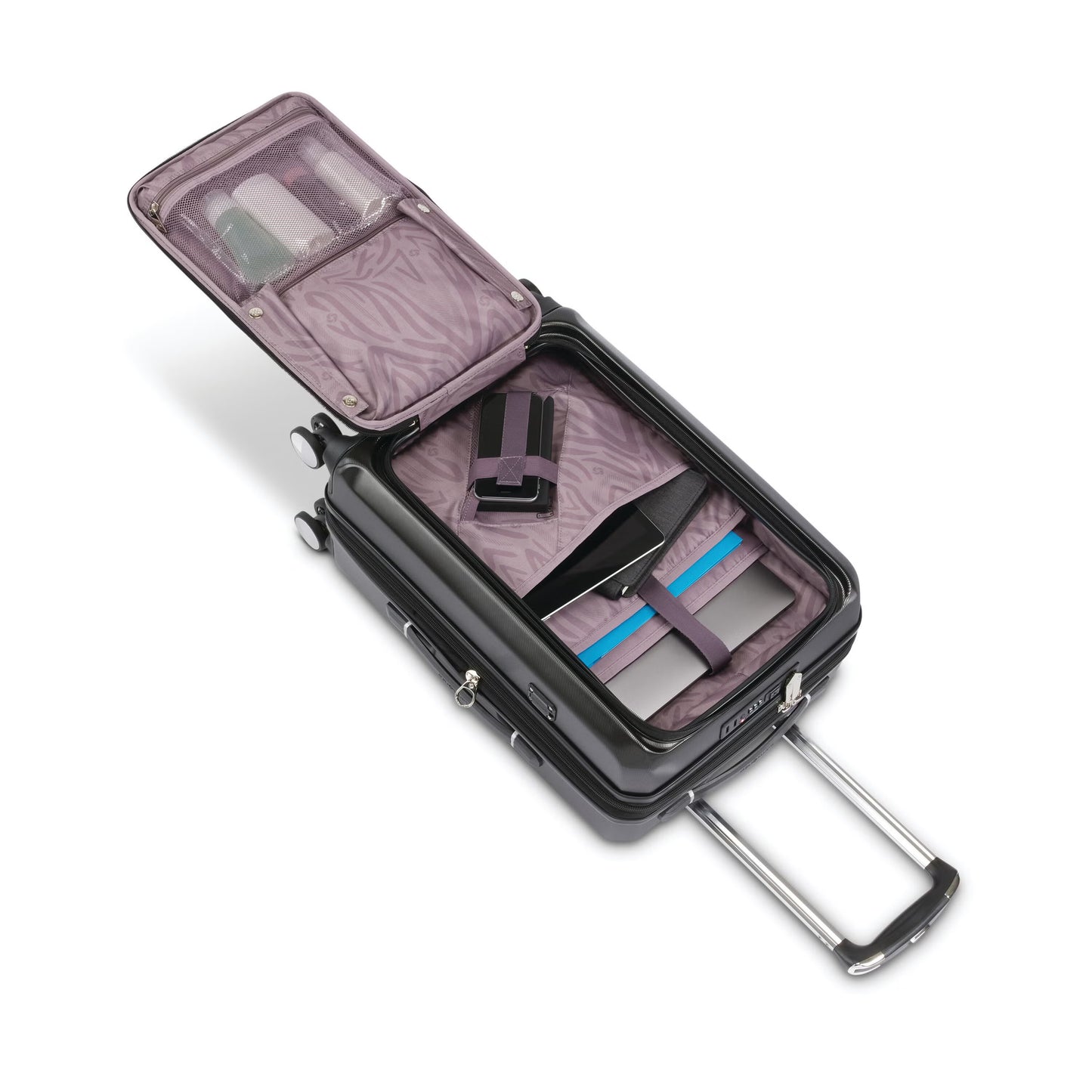 Samsonite Just Right Spinner Valise Cabine Frontale 15" Extensible Coque Rigide - Graphite