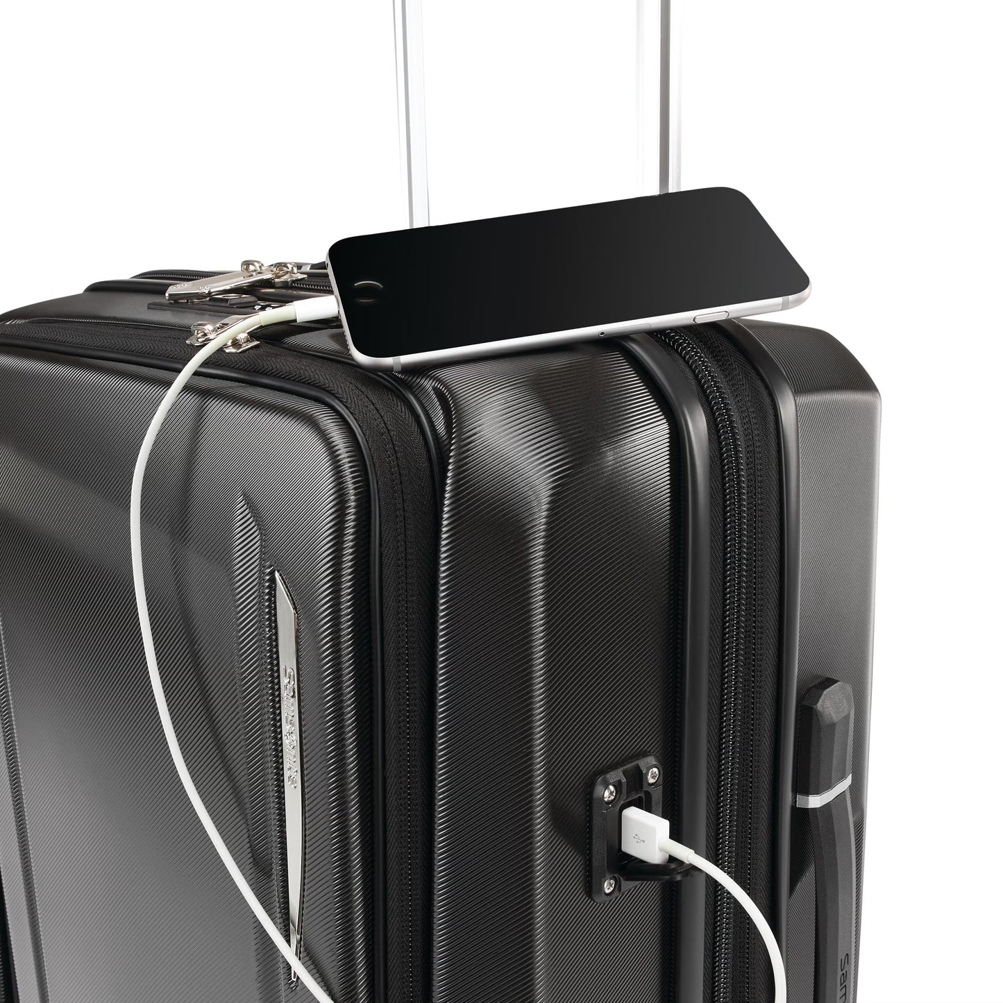 Samsonite Just Right Spinner Valise Cabine Frontale 15" Extensible Coque Rigide - Graphite