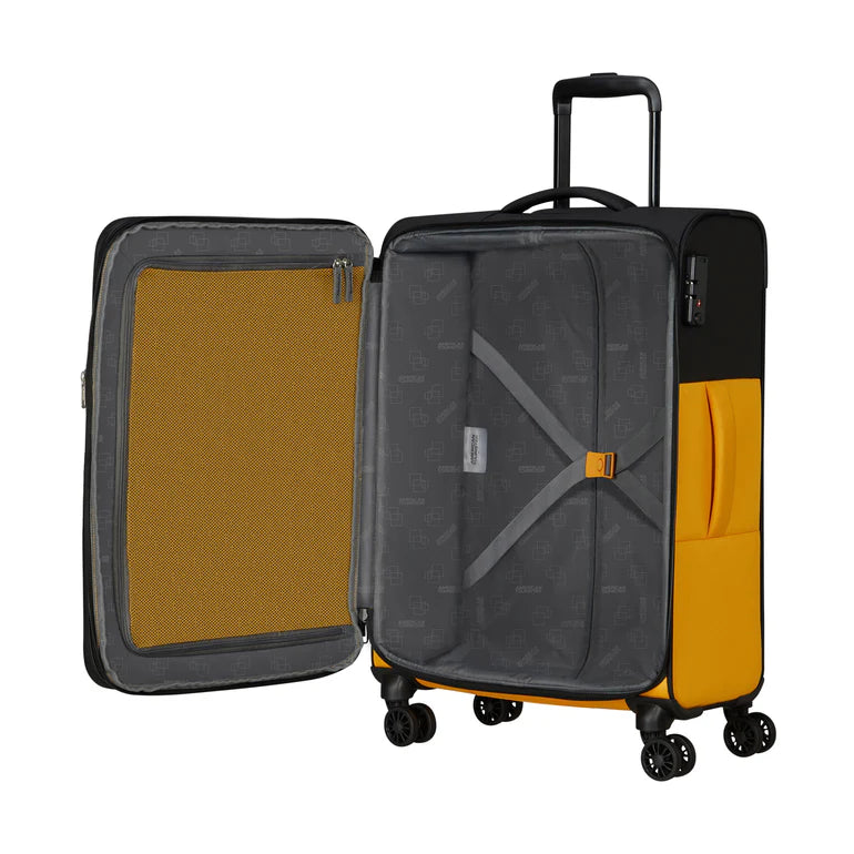 American Tourister Daring Dash Softside Medium Luggage - Black/Yellow
