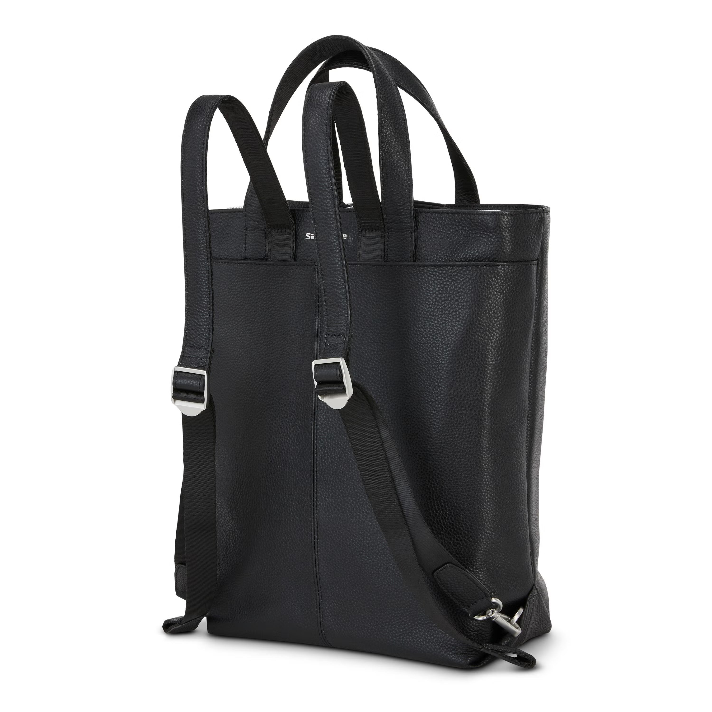 Samsonite Ladies Leather Backpack Convertible 13" - Black