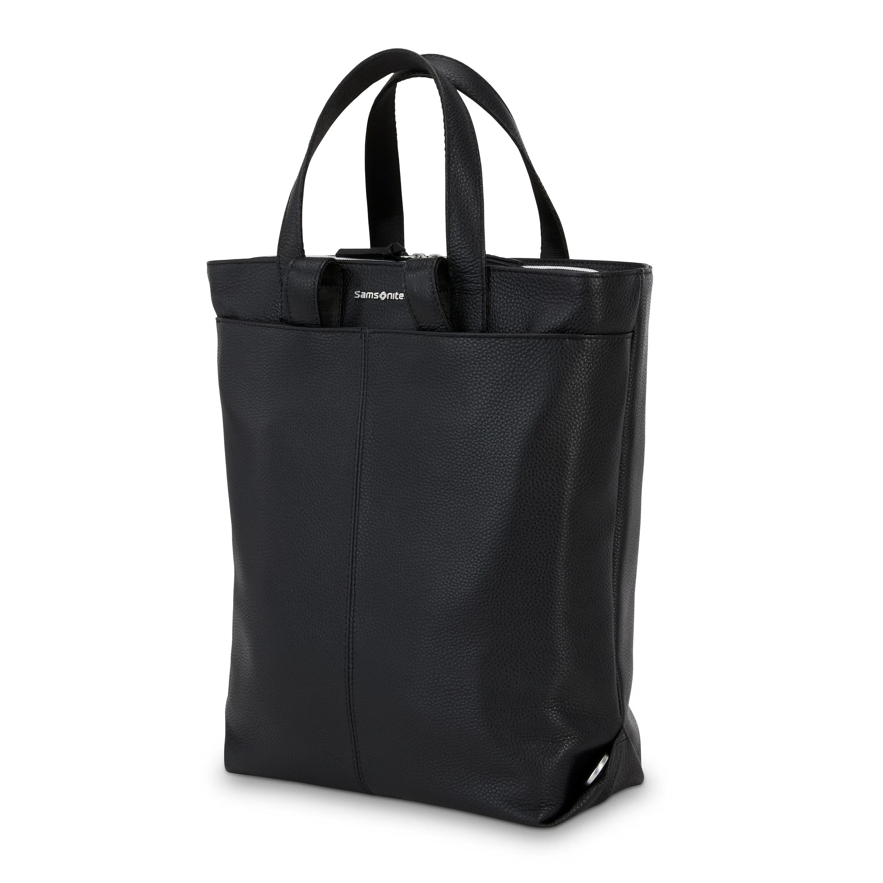 Samsonite Ladies Leather Backpack Convertible 13" - Black