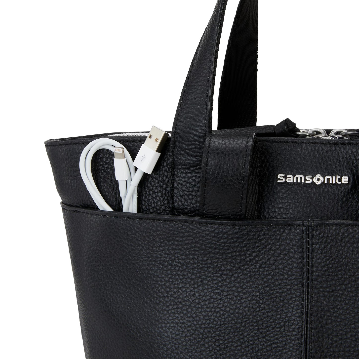 Samsonite Ladies Leather Backpack Convertible 13" - Black