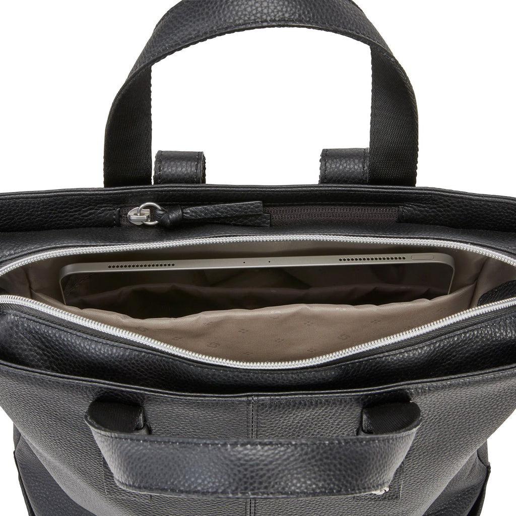 Samsonite Ladies Leather Backpack Convertible 13" - Black