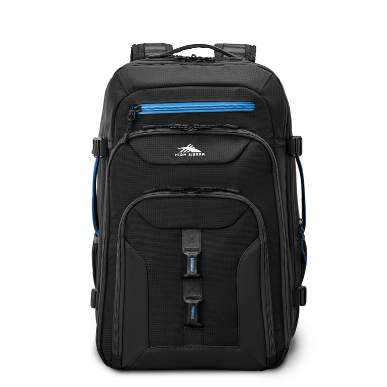 High Sierra Hi-Life Travel Backpack Expandable 17" - Black/Blue