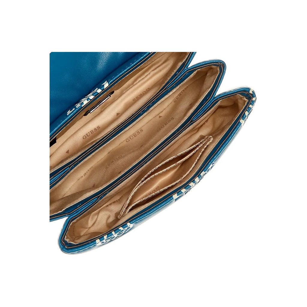 Guess Dessa Mini Logo Convertible Crossbody Flap - Petrol Logo