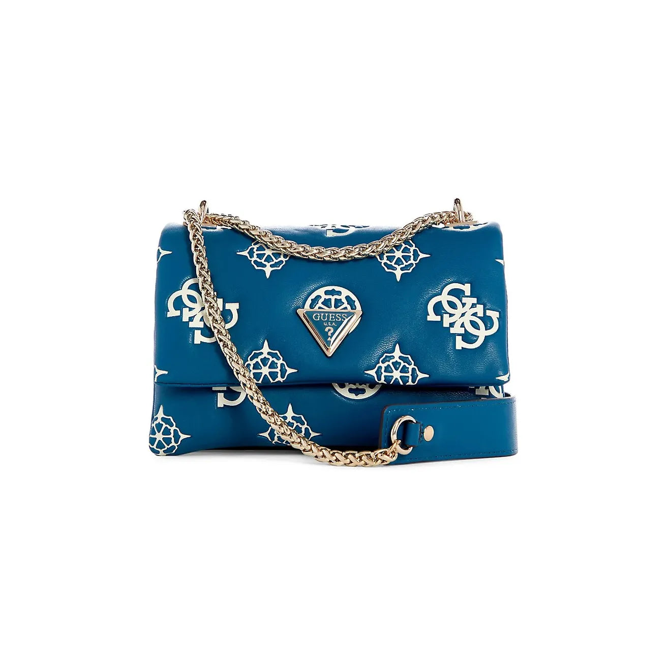 Guess Dessa Mini Logo Convertible Crossbody Flap - Petrol Logo