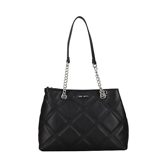 Nine West Skyes Quilted Shoulder Satchel - Black