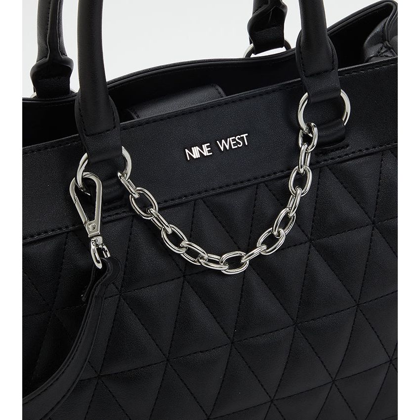 Nine West Judilee Snap Button Closure Satchel Bag – Black