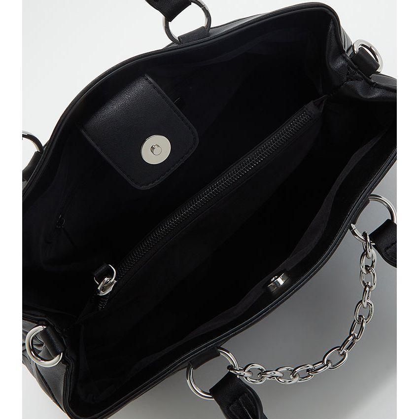 Nine West Judilee Snap Button Closure Satchel Bag – Black