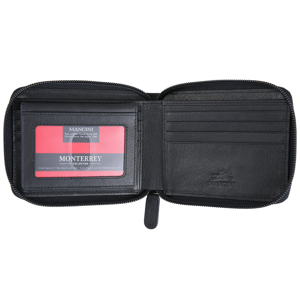 MANCINI Monterrey Zippered Billfold Wallet