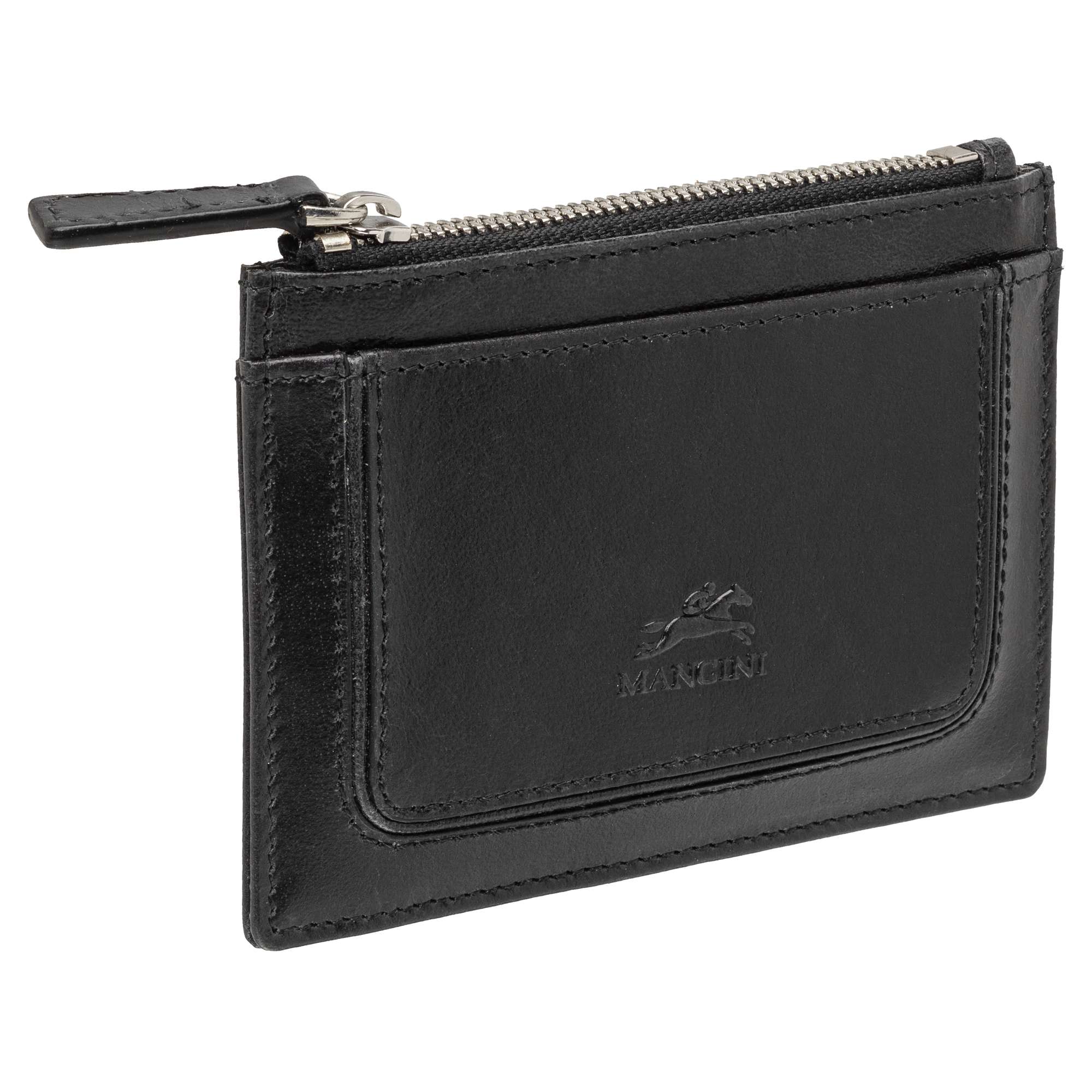 Mancini South Beach RFID Secure Card Case and Coin Pocket - Black