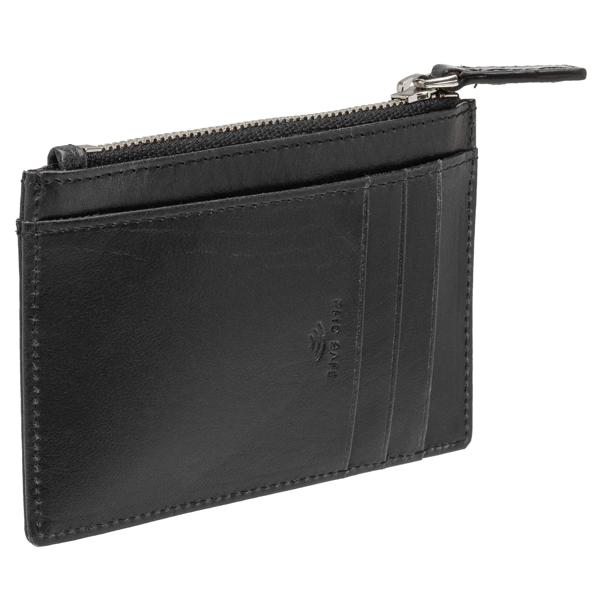 Mancini South Beach RFID Secure Card Case and Coin Pocket - Black