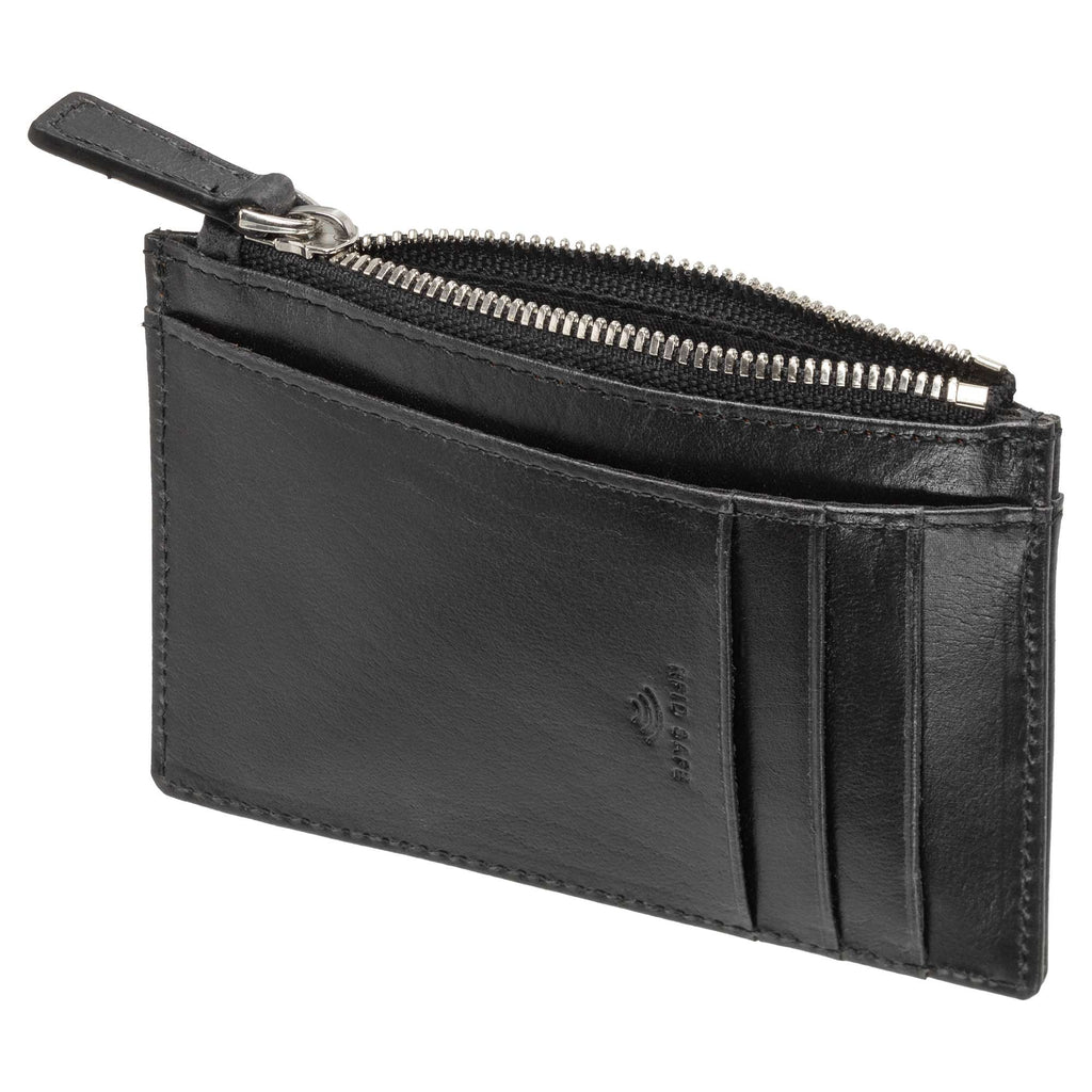 Mancini South Beach RFID Secure Card Case and Coin Pocket - Black
