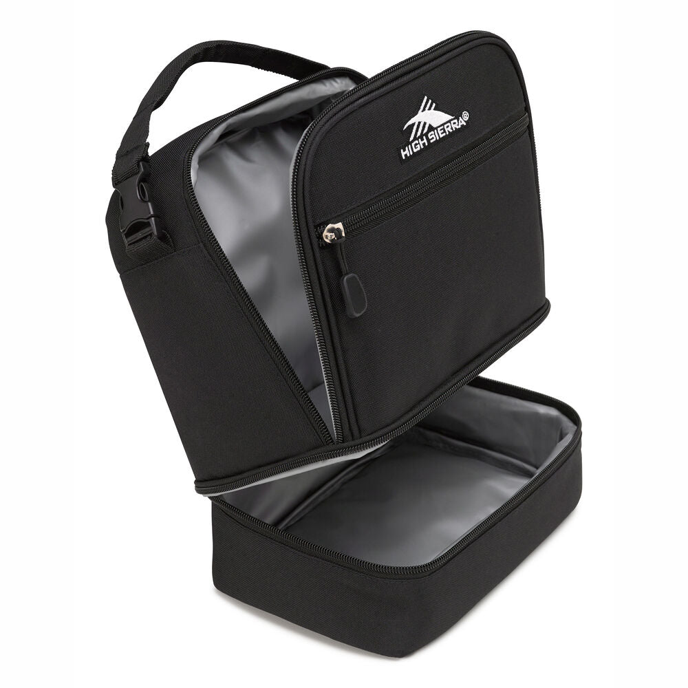 Kit de déjeuner à compartiments empilés High Sierra - Noir