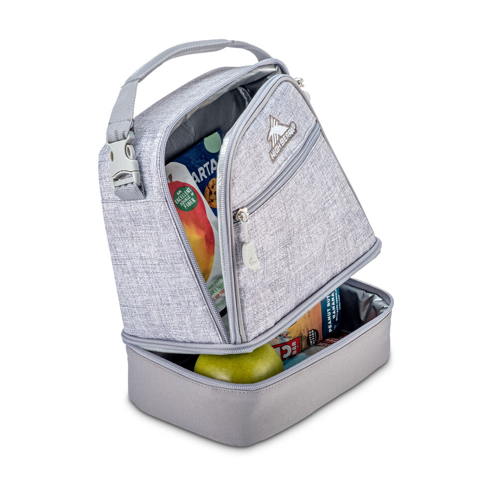 Kit de déjeuner à compartiments empilés High Sierra - Argent chiné