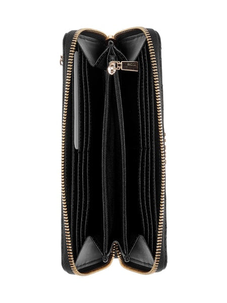 Portefeuille zippé Guess Yesba grand format - Noir
