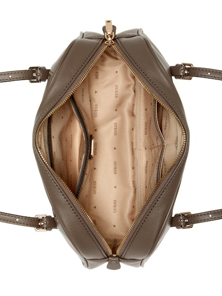 GUESS Cerelia Shoulder Satchel - Dark Taupe