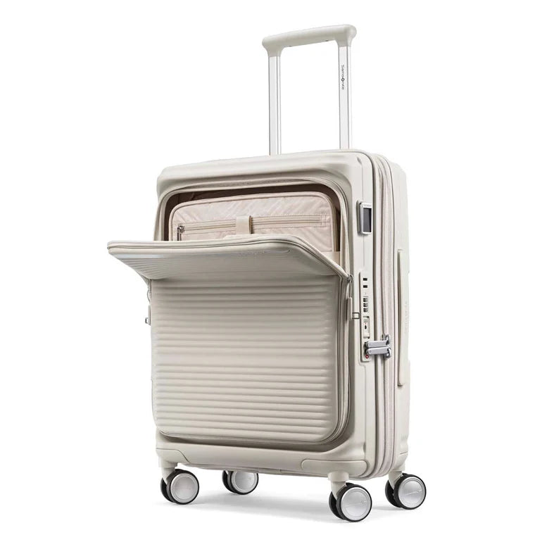 Boutique-mouracuir-samsonite-paraluxe-carryon-stone-grey-front-pocket