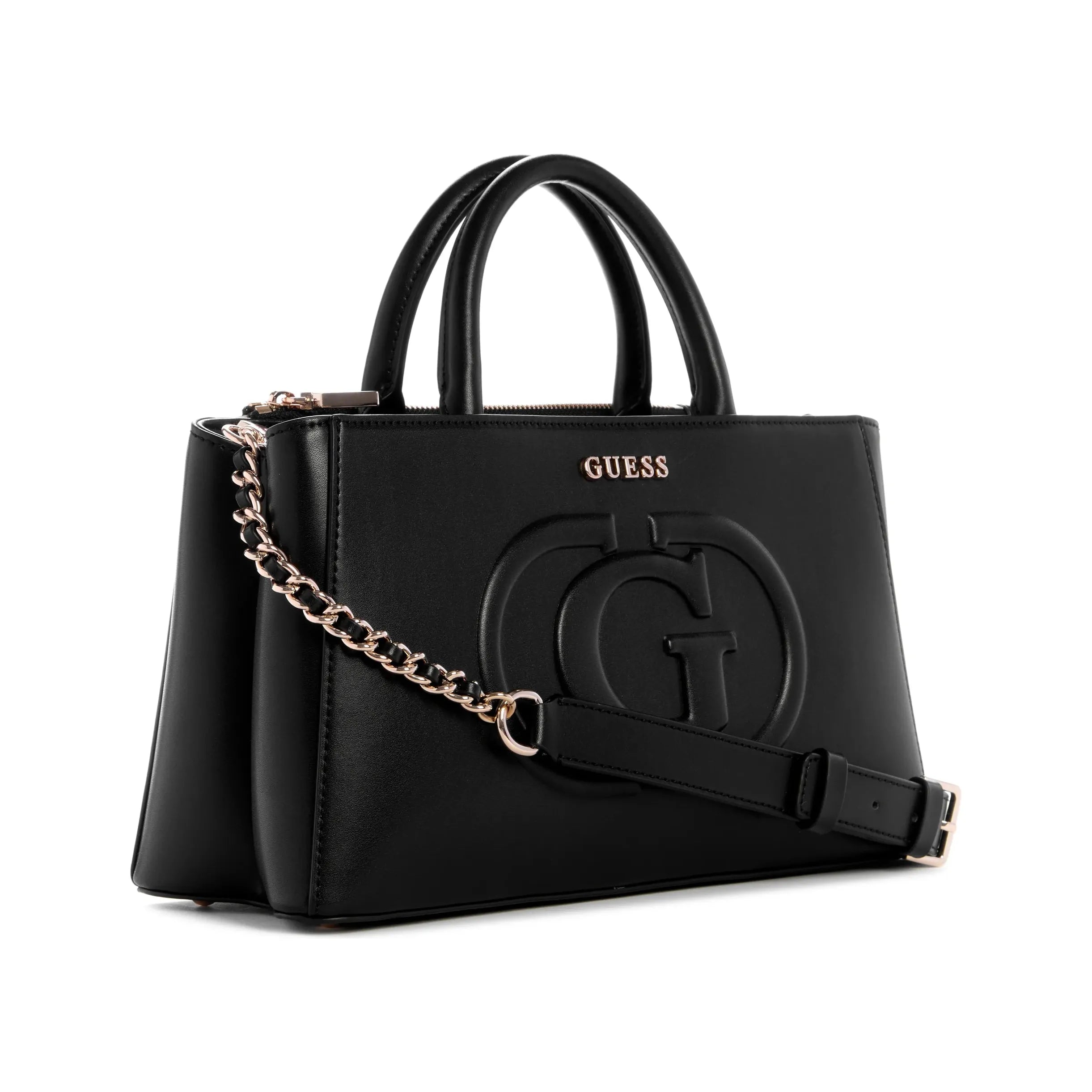 Guess Eco Mietta Small Society Satchel - Black