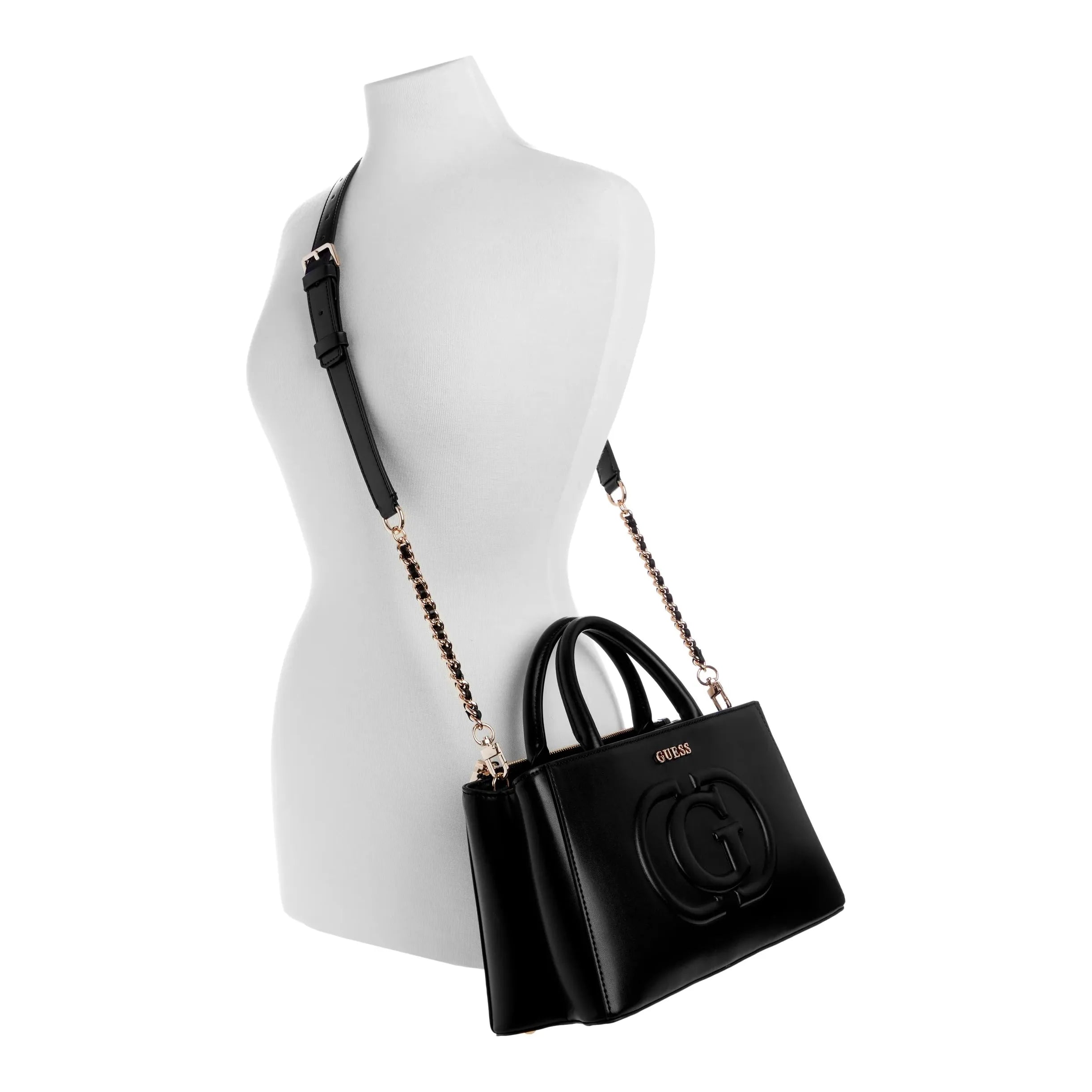 Guess Eco Mietta Small Society Satchel - Black