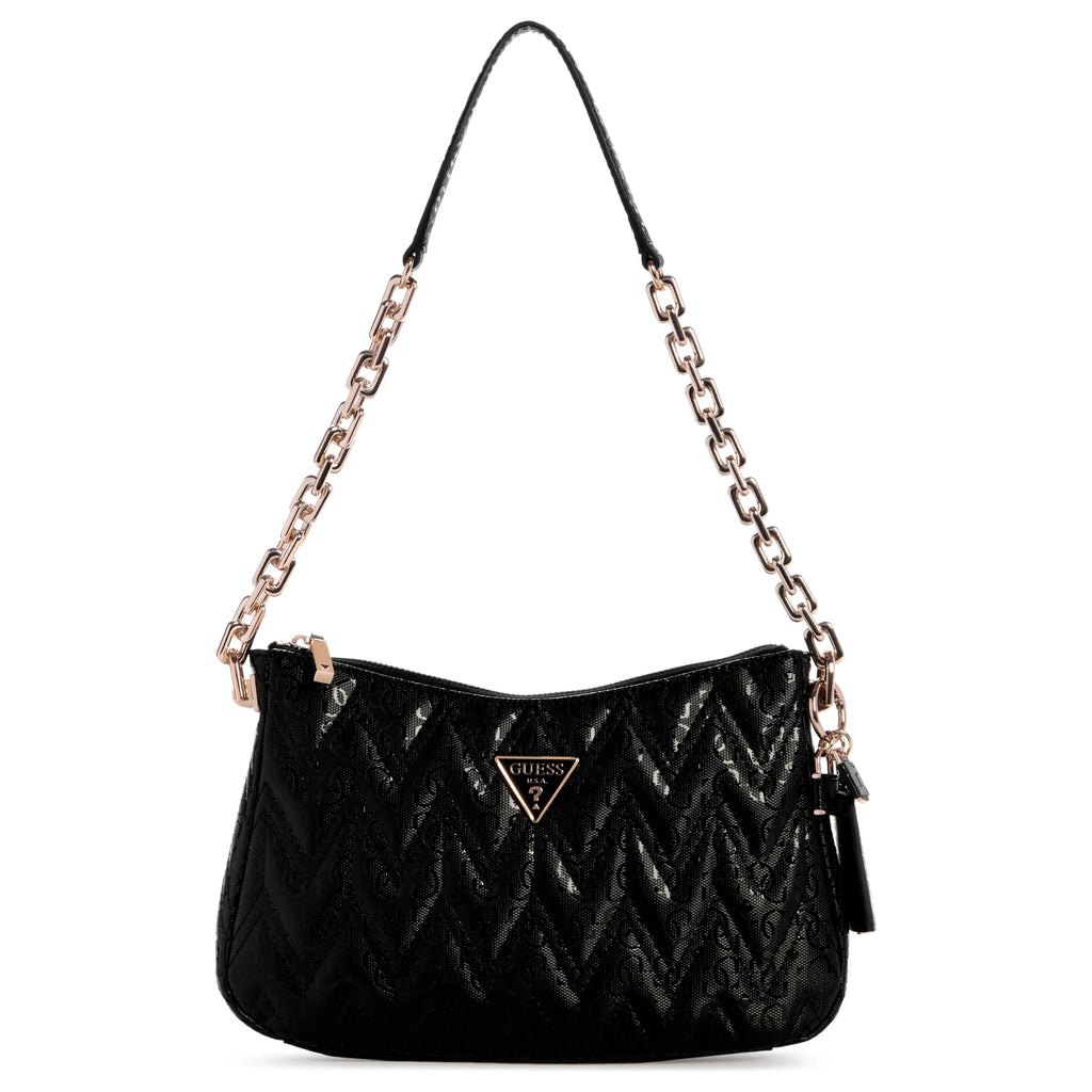 Guess Adelard Top Zip Shoulder Bag - Black