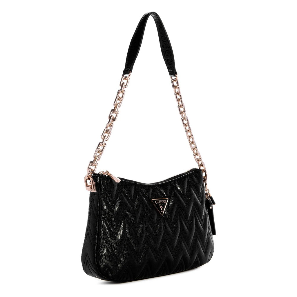 Guess Adelard Top Zip Shoulder Bag - Black