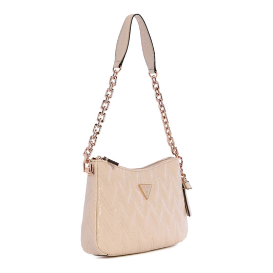 Guess Adelard Top Zip Shoulder Bag - Stone