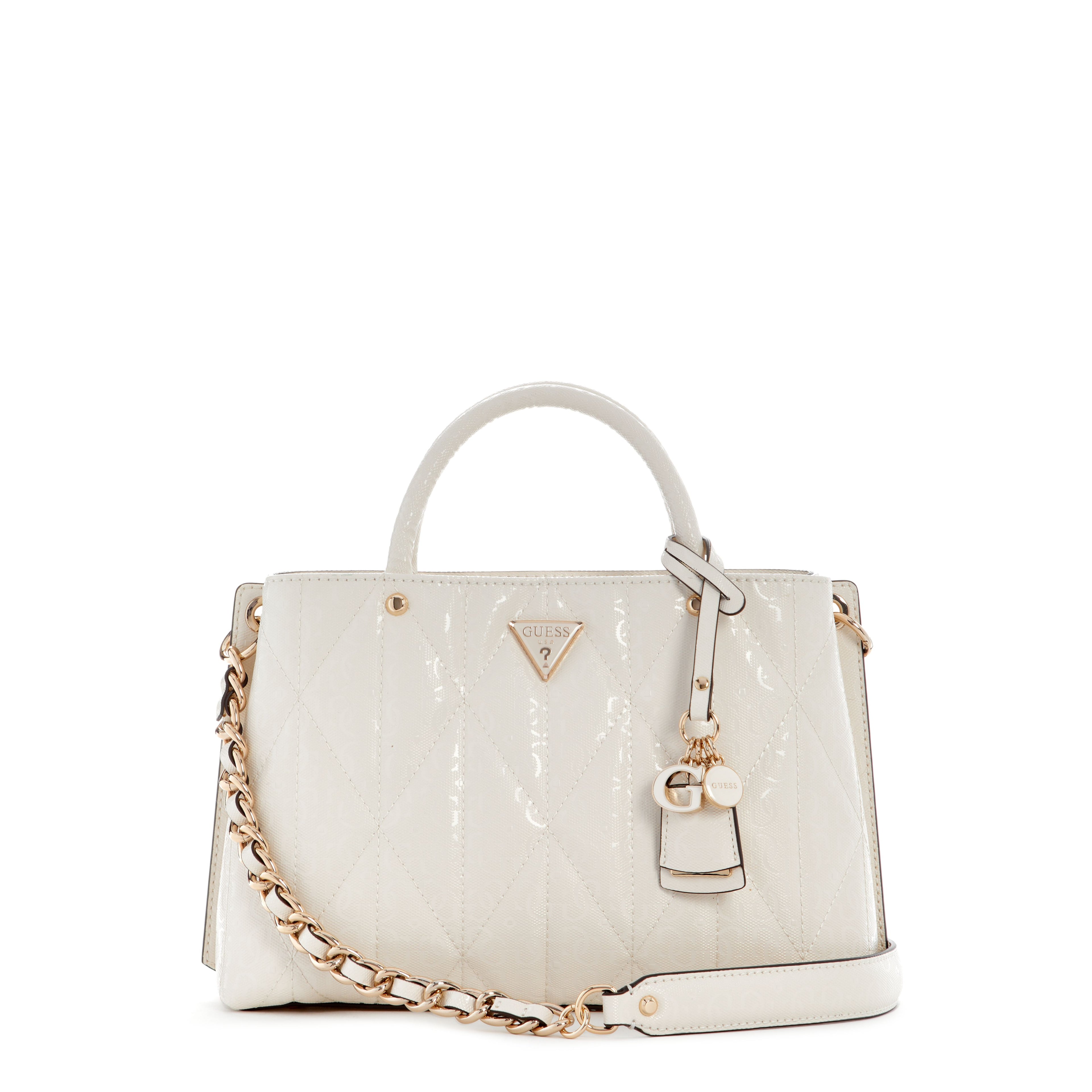 GUESS Aldina Girlfriend Satchel - Off White